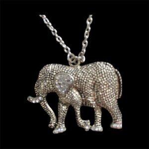 Silver tone elephant pendant